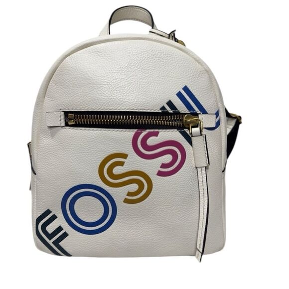$198 NWOT FOSSIL MEGAN LEATHER MINI LILY WHITE BACKPACK - Picture 1 of 11
